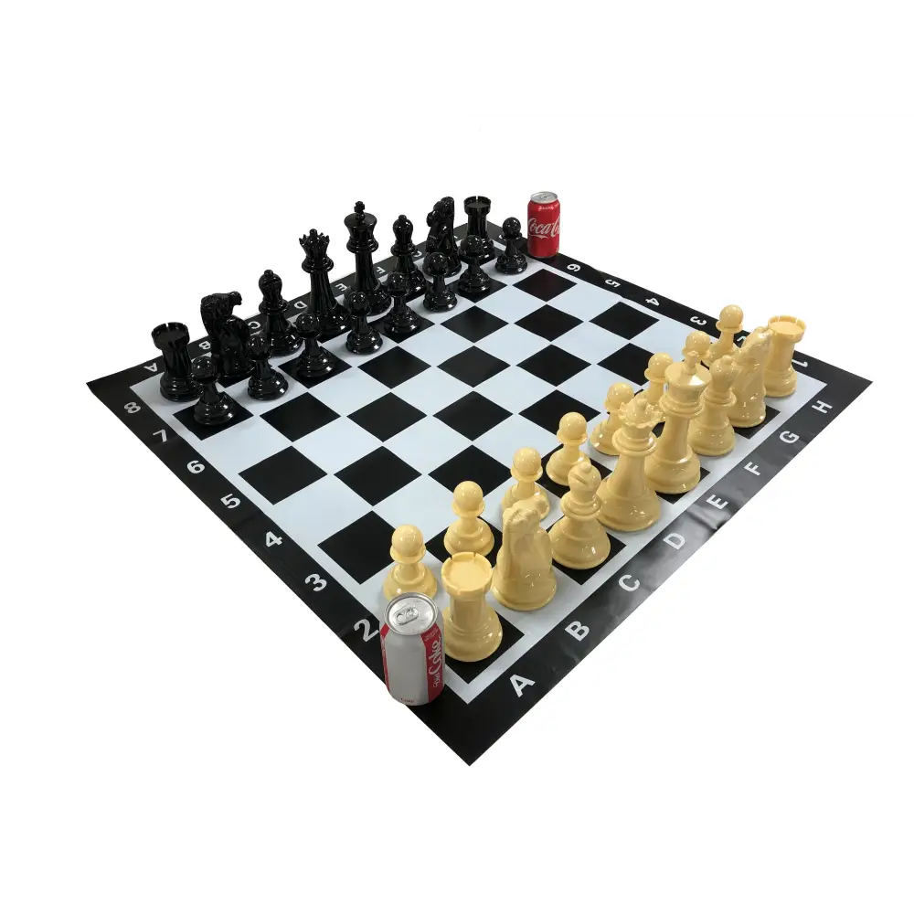 Plastic -GIANT GARDEN CHESS SET + Vinyl Board - 8" King