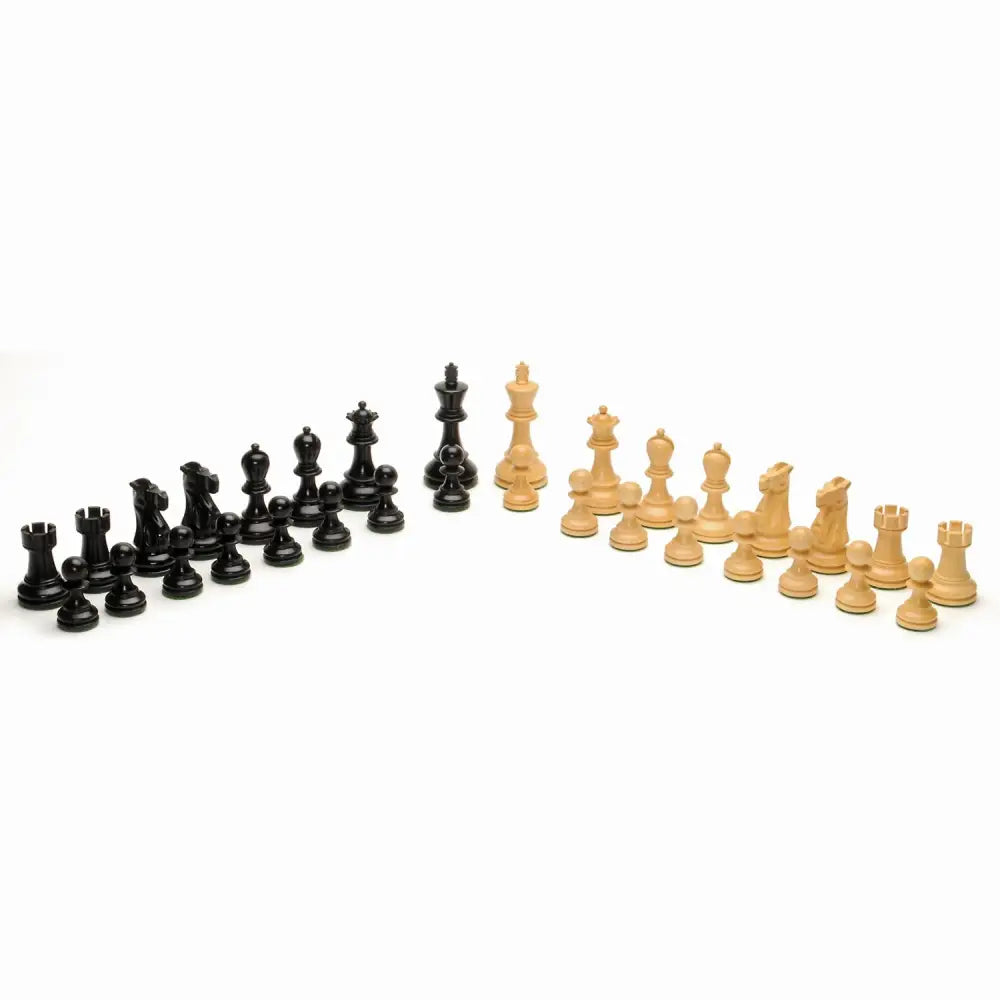 Jacques Chessmen - Weighted & Handpolished Black Stained Wood with 3.77 in. King
