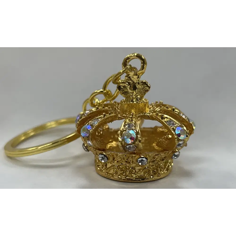 King’s Crown Metal Gold Colored Keychain - Chess Accessories