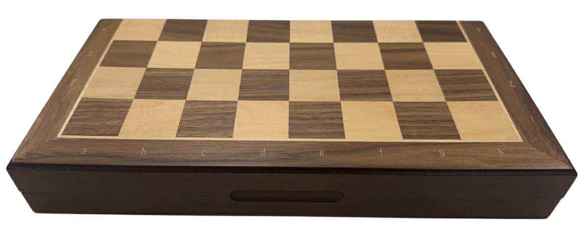 Walnut Magnetic Folding Chess Set & Board