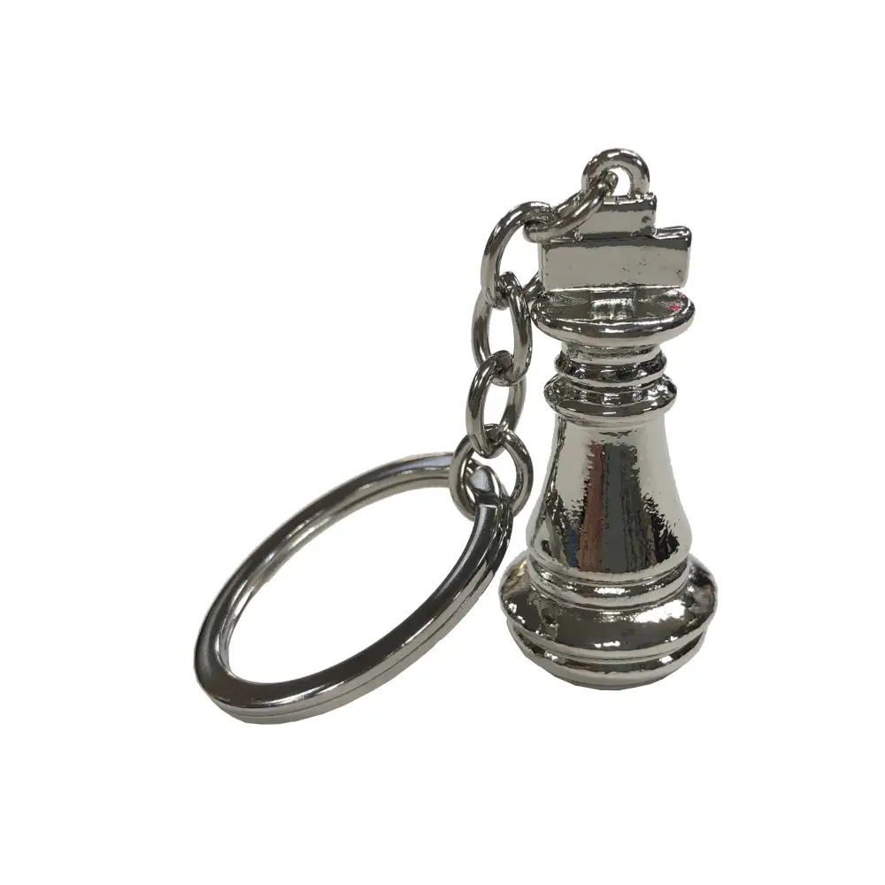 Metal King Keychain Silver