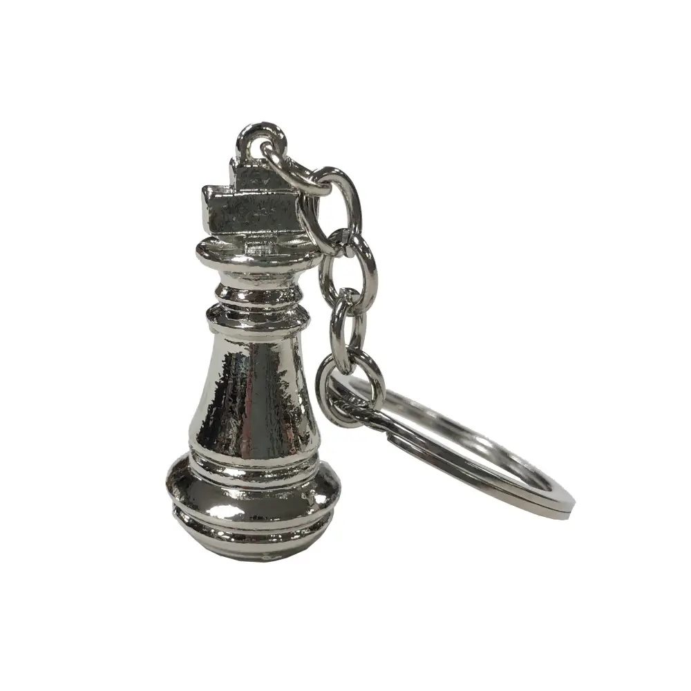 Metal King Keychain Silver