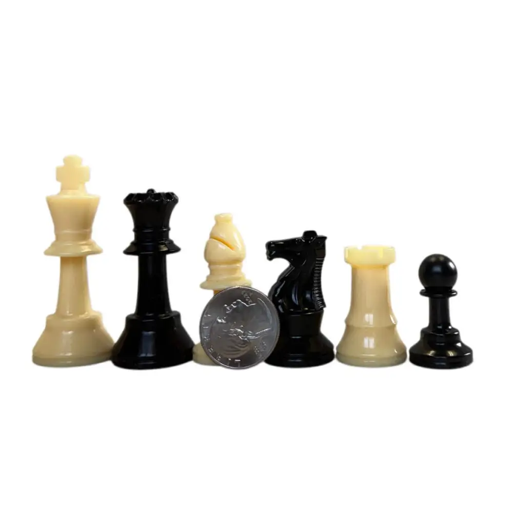 Mini Chess Set - 2 1/2 in.King Plastic Analysis Chess Pieces - Chess Pieces