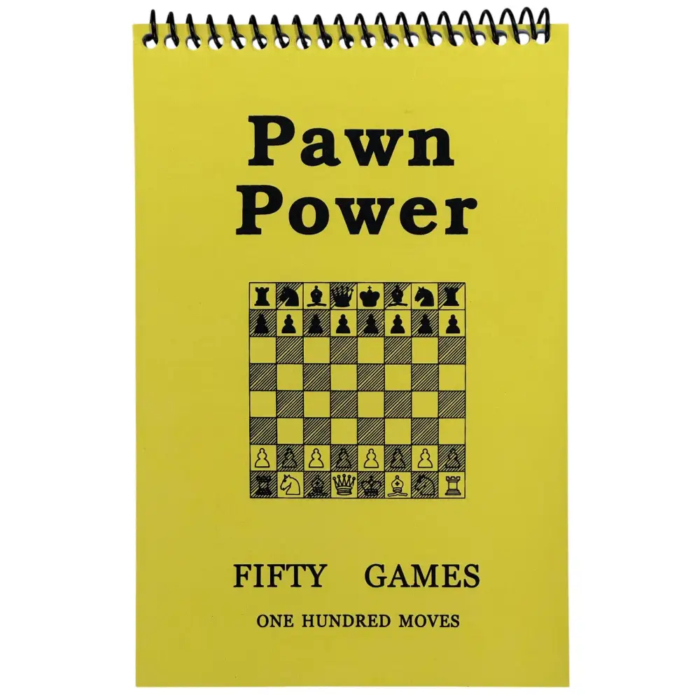 Pawn Power Yellow Softcover Scorebook - Chess Scorebook
