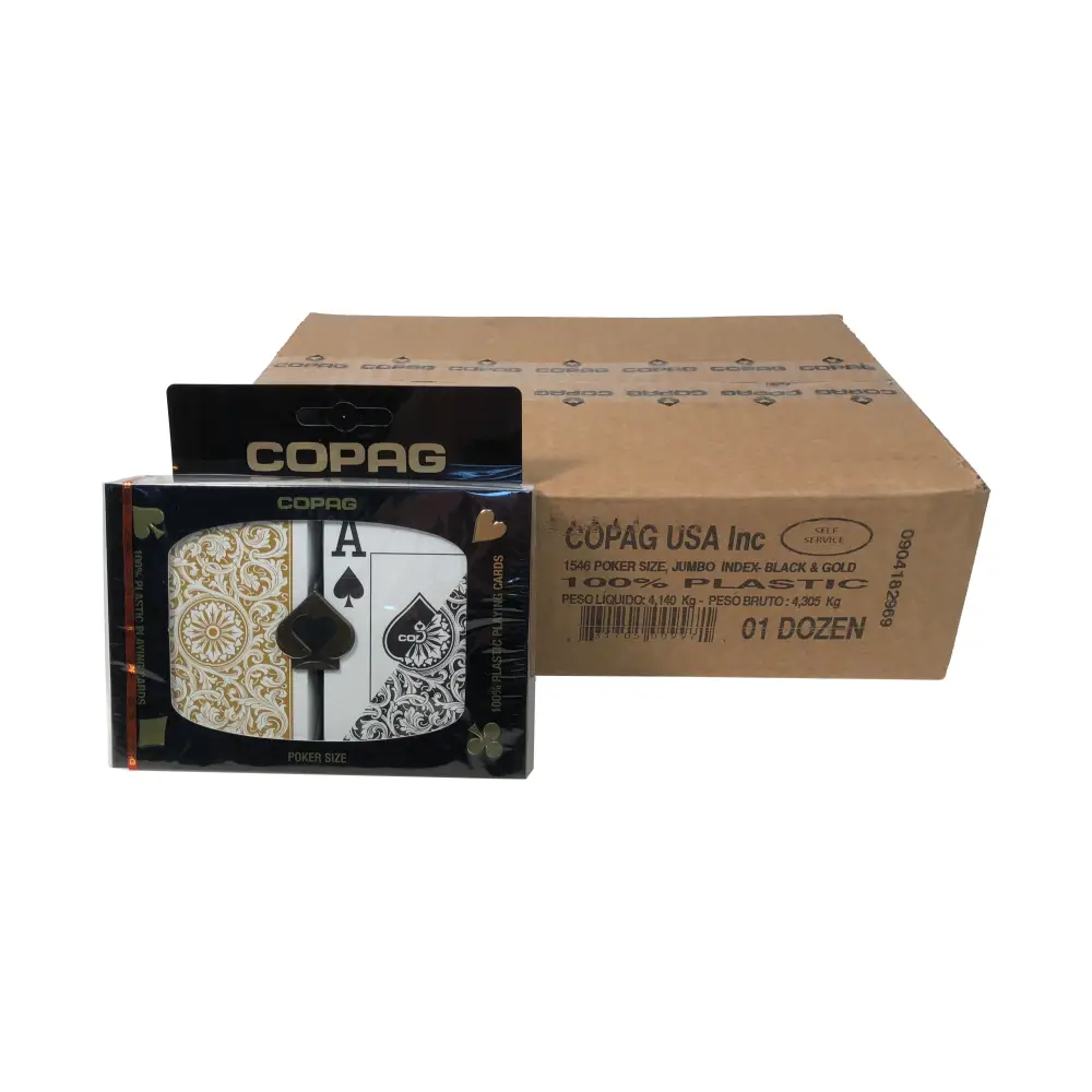 Poker Reg Index 1546 Black/Gold 12 Deck Case COPAG
