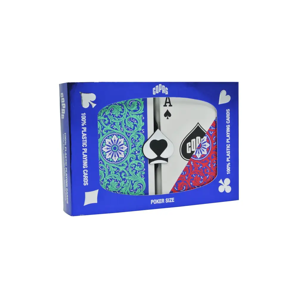 Poker Reg Index 1546 Green/Red/Blue 12 Deck Case COPAG