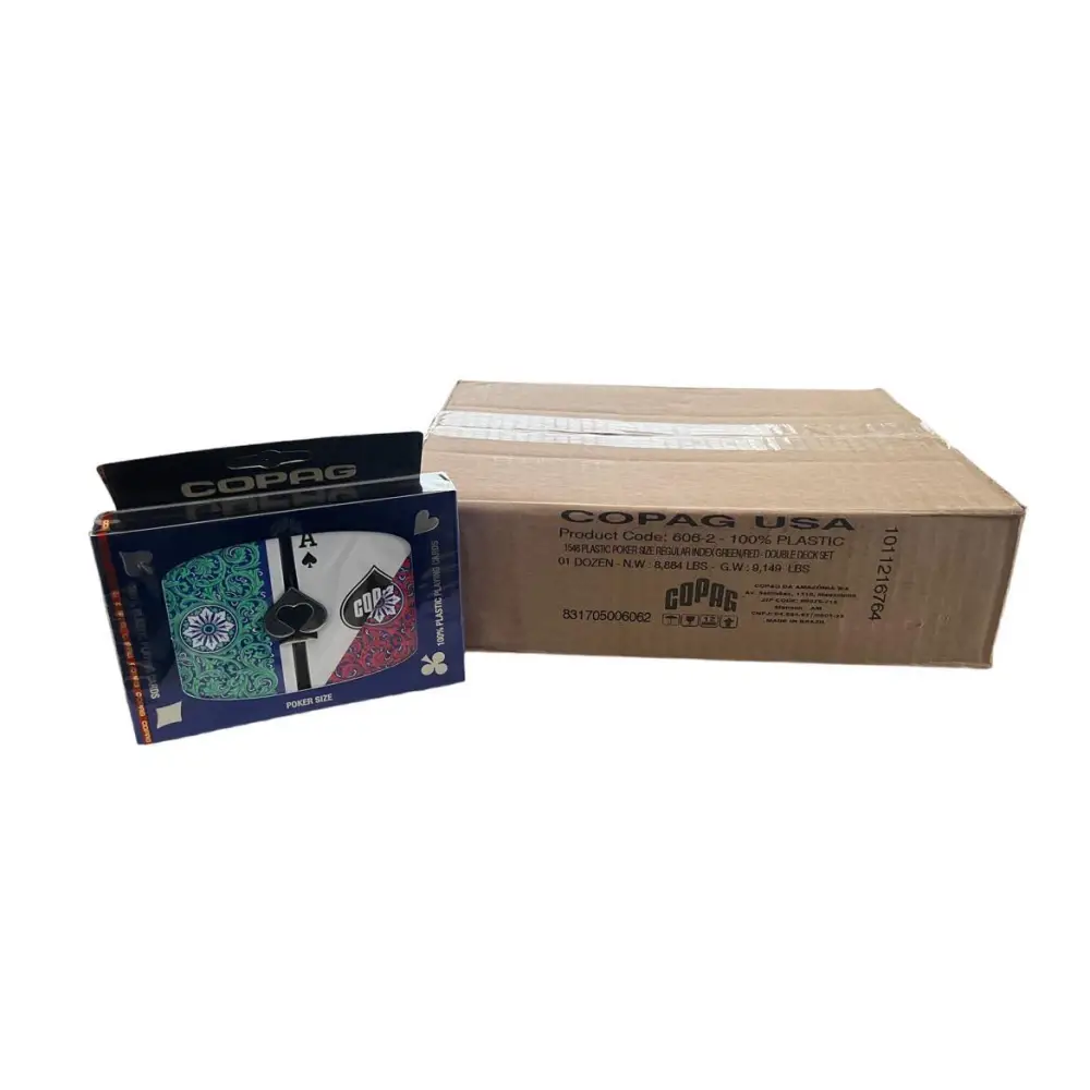 Poker Regular Index 1546 Green Red Case Copag