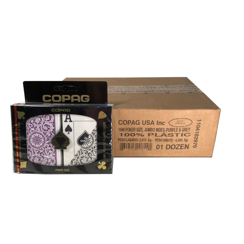 COPAG 1546 Purple & Grey - 12 Dual Decks - Super Index - Poker