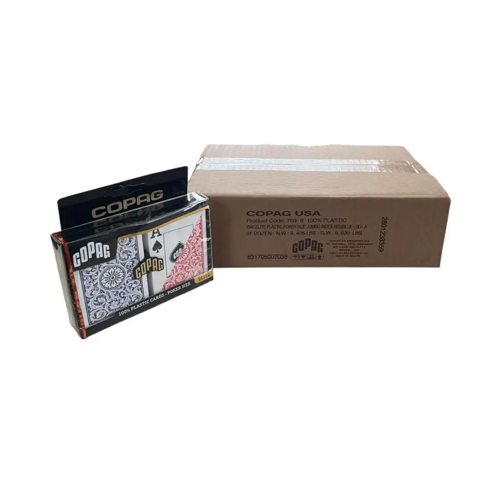 Copag Red Blue Jumbo Poker Case 1546 Plastic Playing Cards