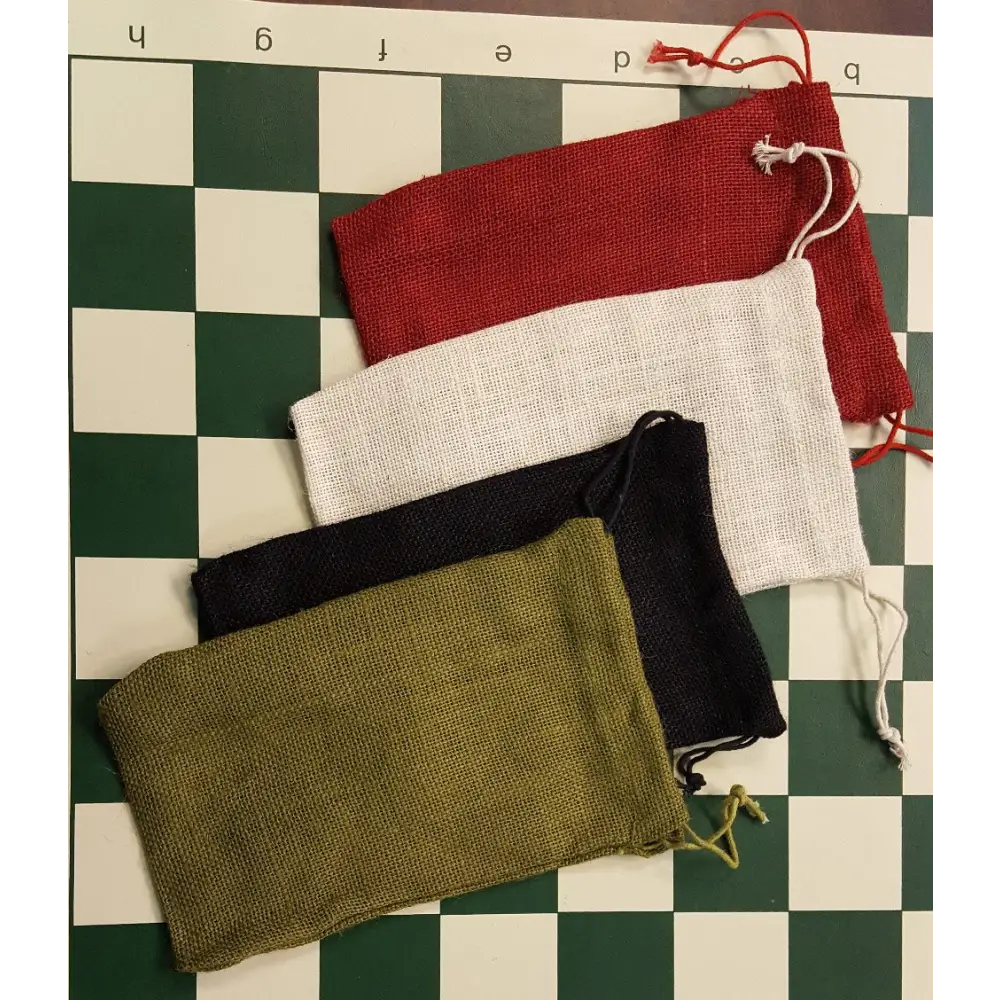 Rustic Burlap Chess Piece Bag - Color Choice