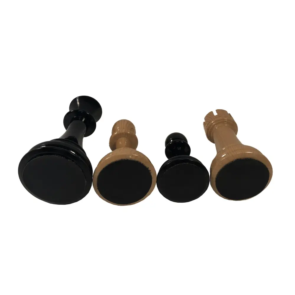 Woodtek Chess Pieces Leather Bottoms