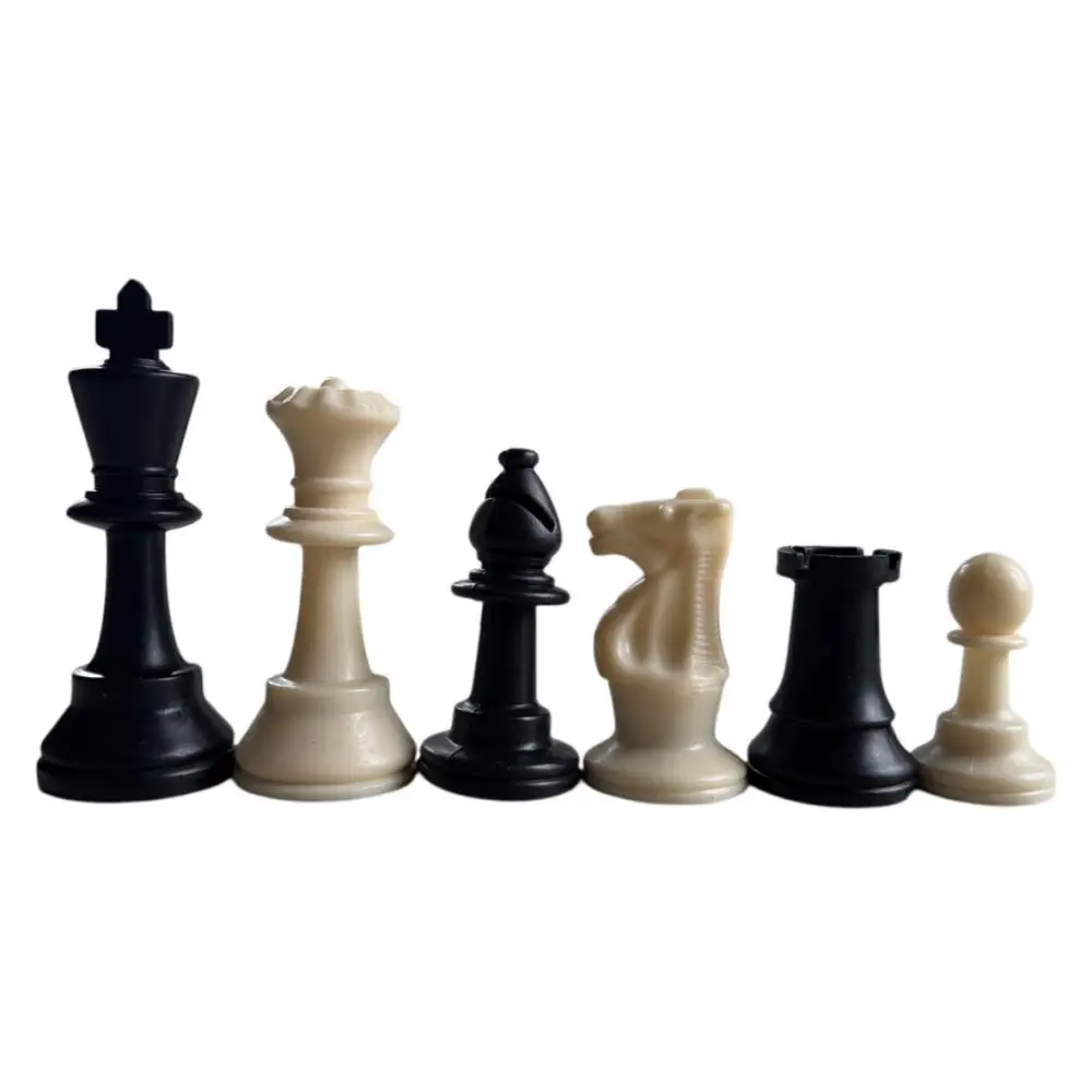 Weighted Scholastic Plastic Chess Pieces - Matte Finish - Chess Pieces