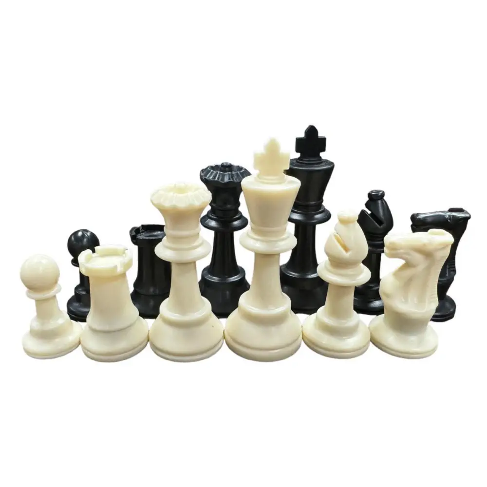Weighted Scholastic Plastic Chess Pieces - Matte Finish - Chess Pieces