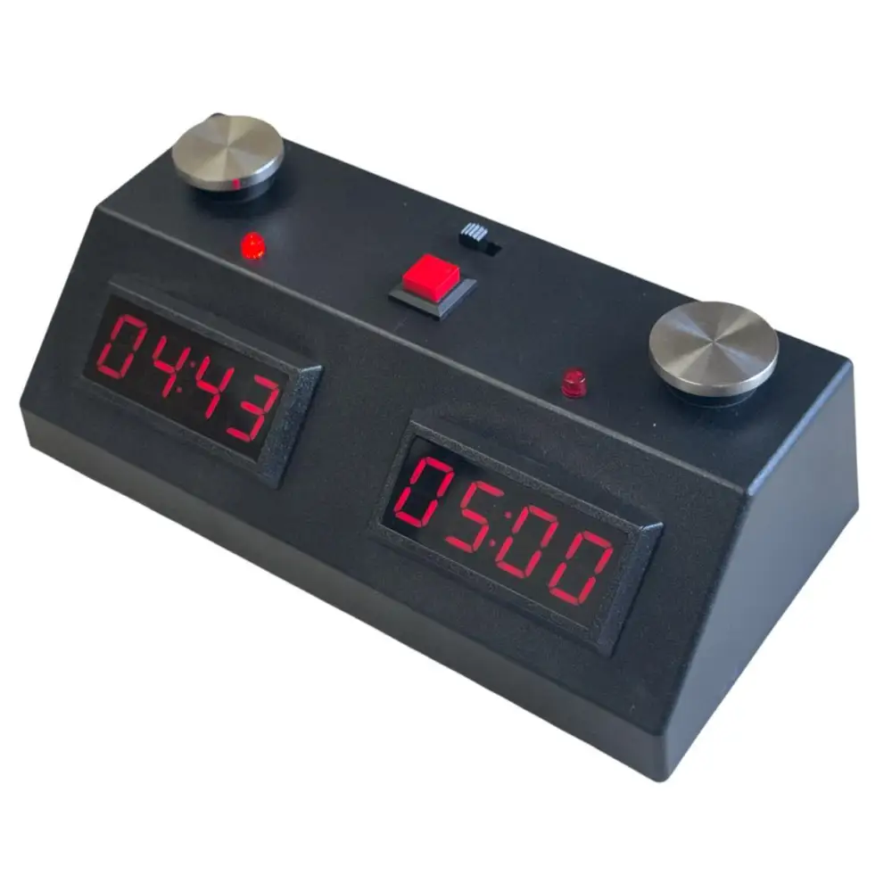 Z Mart Fun ZMF-II Digital Chess Clock - Black_Case_Red_Display - Chess Clock