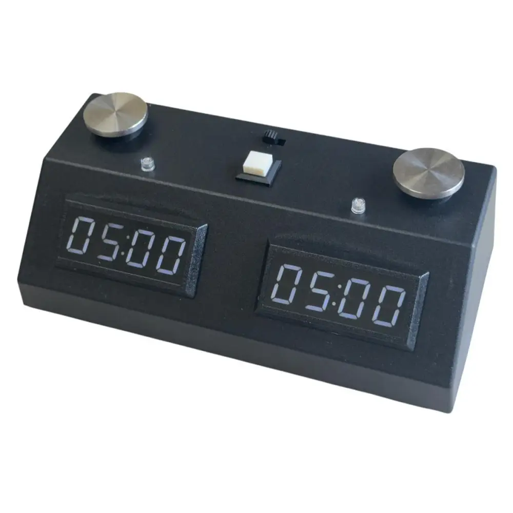 Z Mart Fun ZMF-II Digital Chess Clock - Black_Case_White_Display - Chess Clock