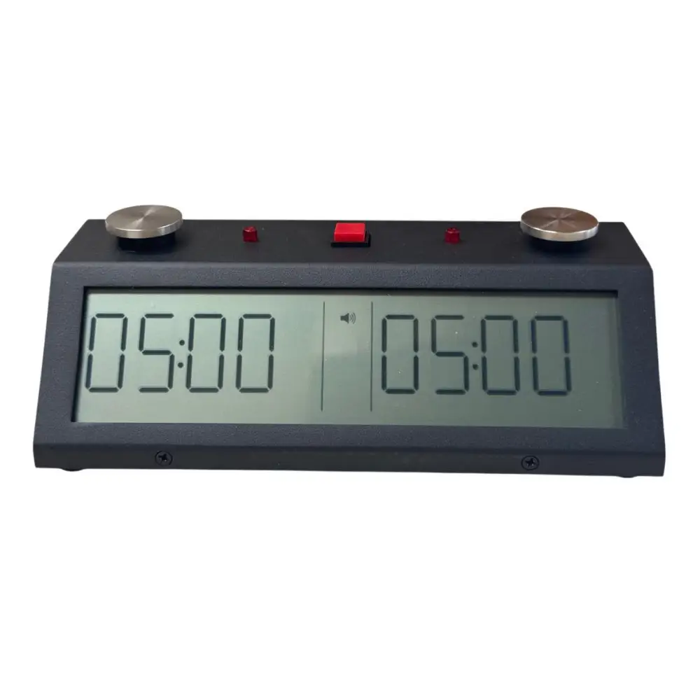 Z Mart Pro Tap-N-Touch Chess Clock - Metal Case - Black - Chess Clock