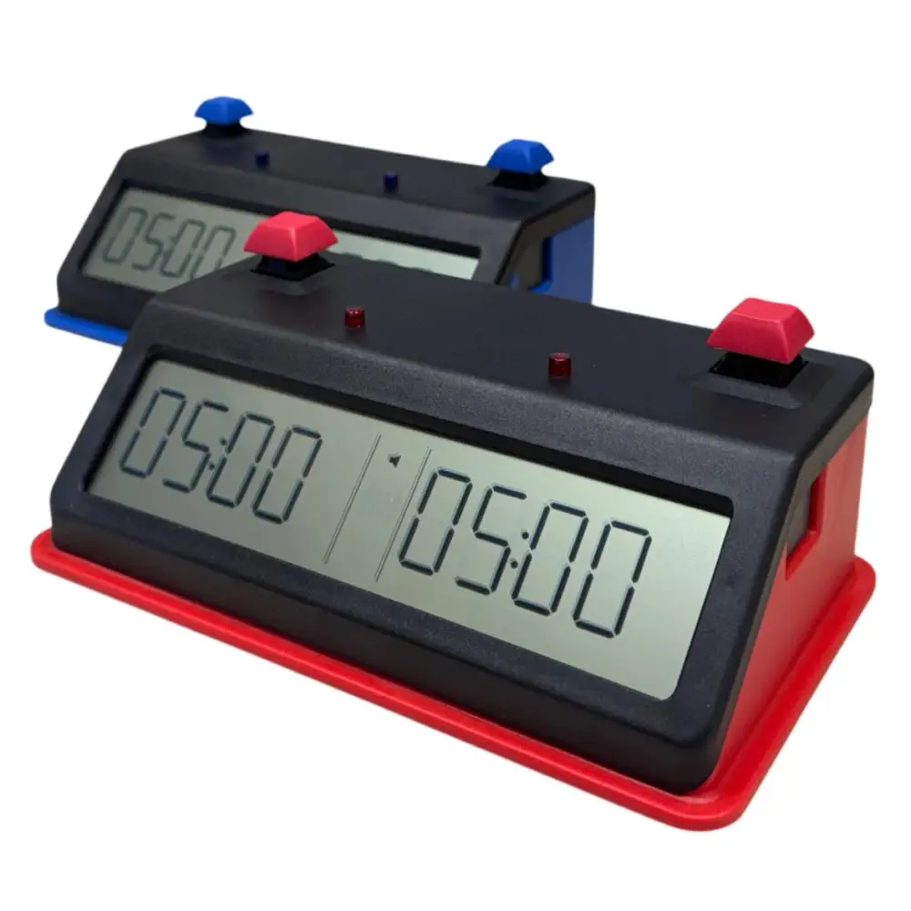 Z Mart Tap-N-Set Digital Chess Clock - Push Button- LCD Display - Chess Clock