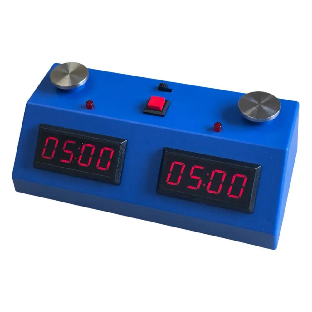 Z MART ZMF-II Digital Chess Clock: Red LED Display /w Blue Case - Chess Clock