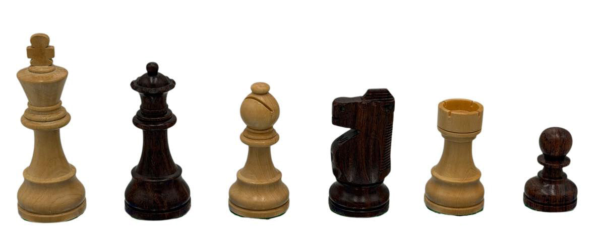 Staunton Chess Set Luxury Anjun Wood - 3X Weight - 4Q - 3 3/4 K