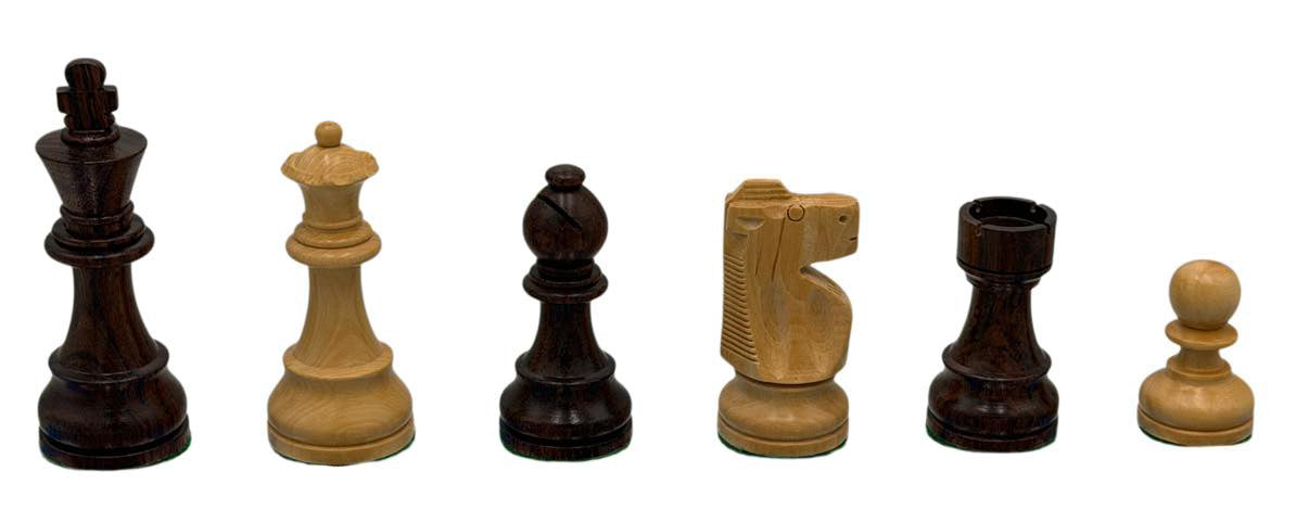 Staunton Chess Set Luxury Anjun Wood - 3X Weight - 4Q - 3 3/4 K