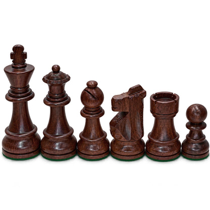 Staunton Chess Set Luxury Anjun Wood - 3X Weight - 4Q - 3 3/4 K