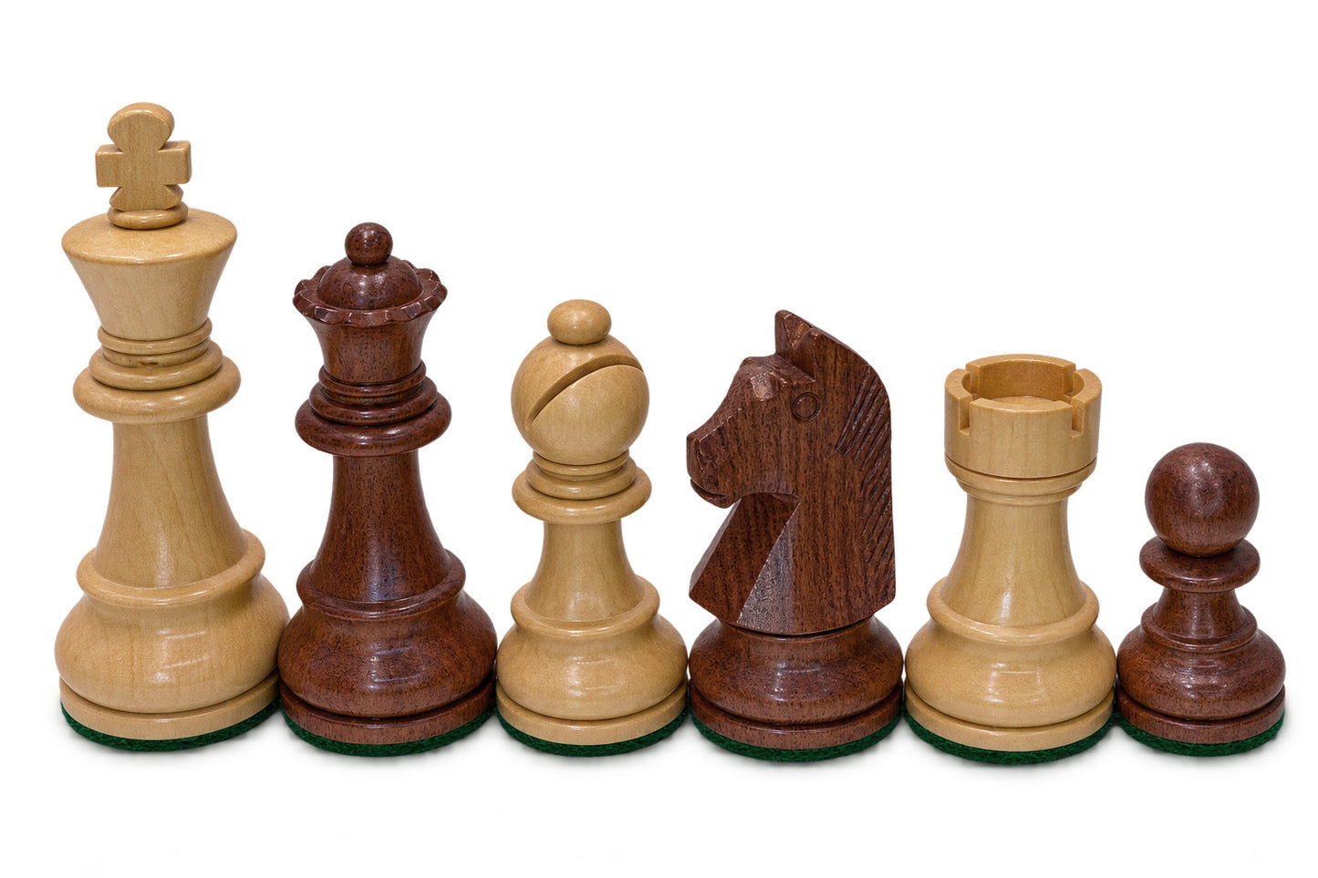 European Babul Wood Chess Set, Weighted Pieces, 3.75" King