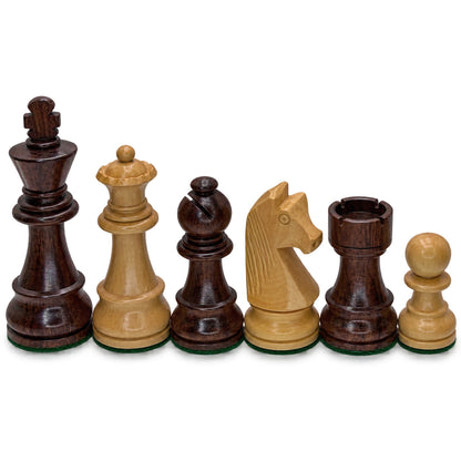 European Style Chess Set of Luxury Anjan Wood 3 3/4" 2XQ Weighted