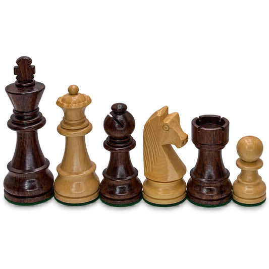 European Style Chess Set of Luxury Anjan Wood 3 3/4" 2XQ Weighted