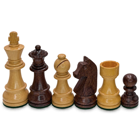 European Style Chess Set of Luxury Anjan Wood 3 3/4" 2XQ Weighted