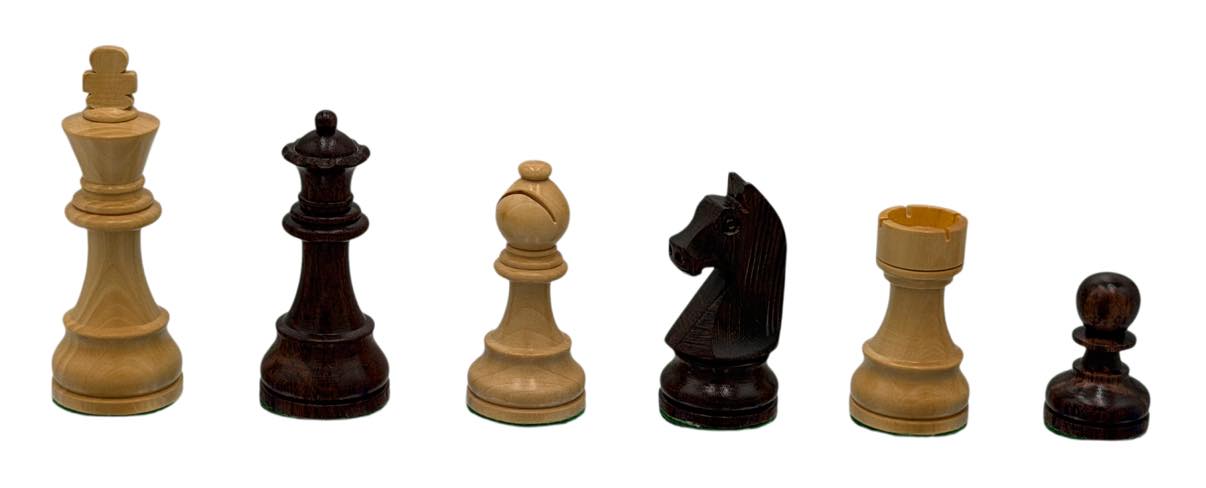 European Style Chess Set of Luxyury Anjan Wood 3 3/4" 2XQ Weighted