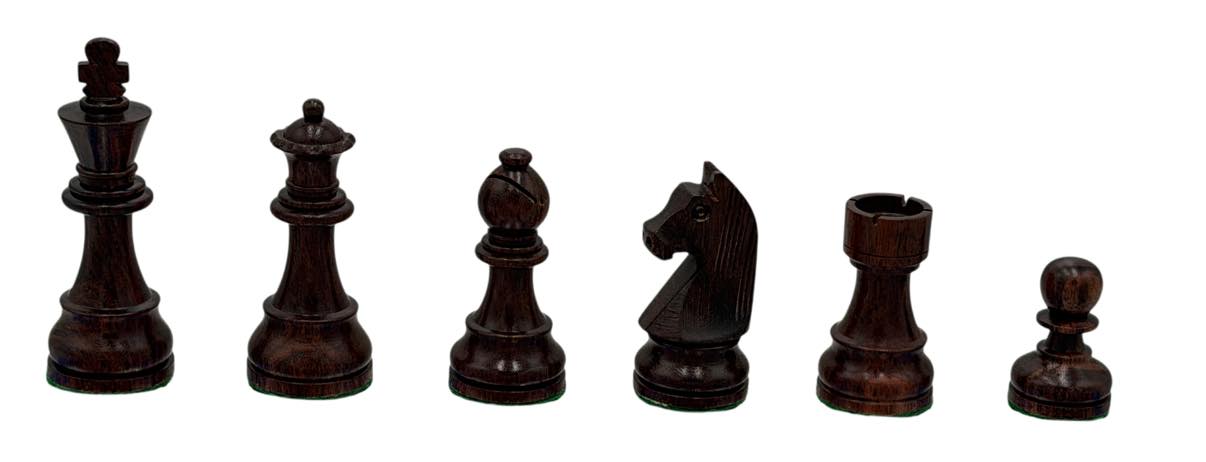 European Style Chess Set of Luxyury Anjan Wood 3 3/4" 2XQ Weighted