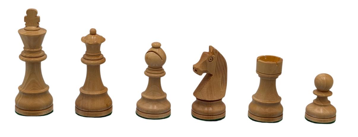 European Style Chess Set of Luxyury Anjan Wood 3 3/4" 2XQ Weighted