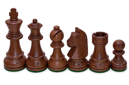 European Babul Wood Chess Set, Weighted Pieces, 3.75" King