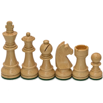 European Babul Wood Chess Set, Weighted Pieces, 3.75" King