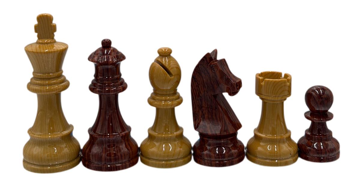 European WoodTek Weighted Plastic Chess Set, 3 3/4" King