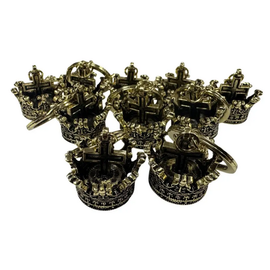 Gold Crown Chess King Keychain