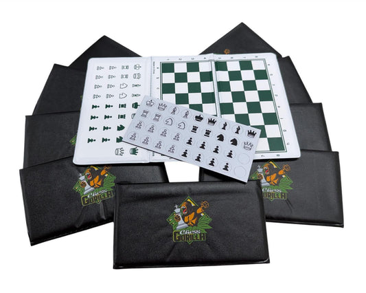 10 Pack of Checkbook Magnetic Chess Set - 6" board
