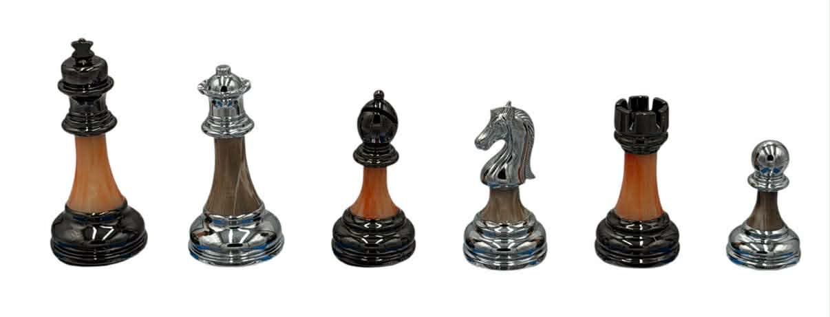 Classic Staunton Acrylic & Metal Heavy Chess Pieces