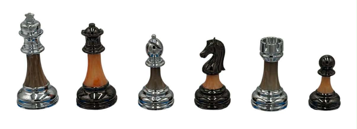 Classic Staunton Acrylic & Metal Heavy Chess Pieces