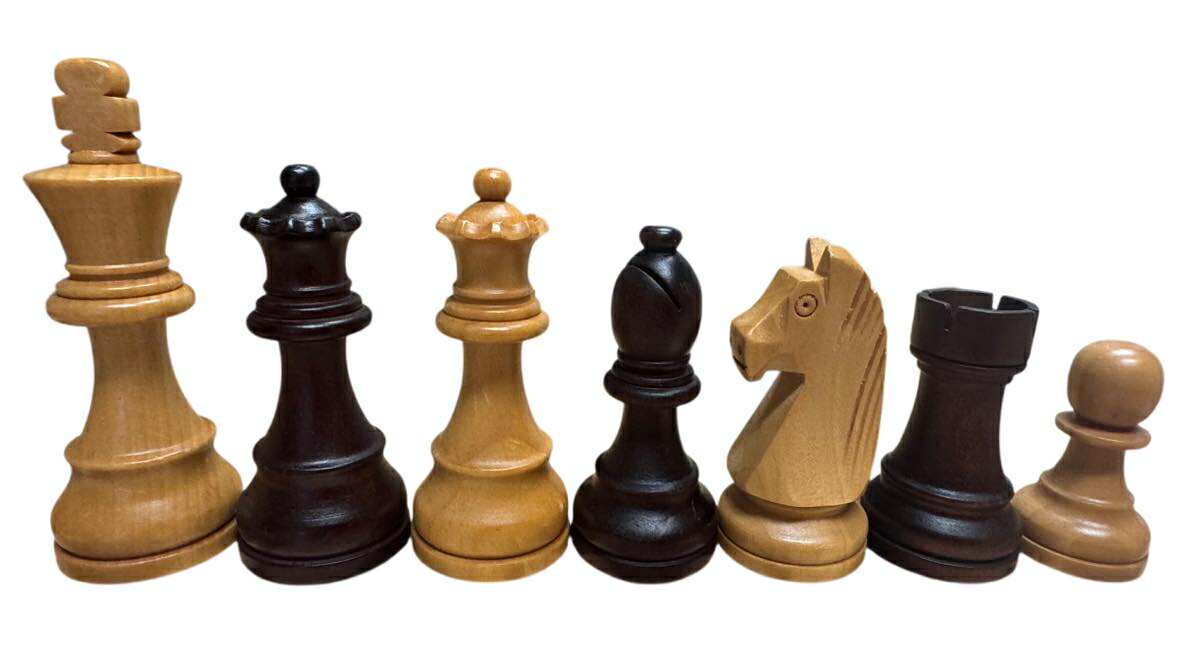 3 7/8" King Wood Staunton Chess Pieces