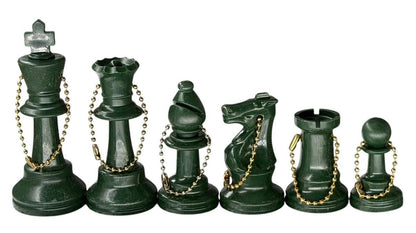 Full-Side Plastic Chess Keychain Set – Color Choice, Double Queens