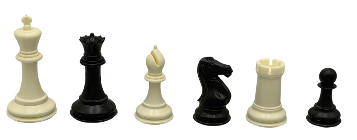Big Knight - Plastic Chess Set - Heavily Weighted 3lbs+ - 3 3/4 King