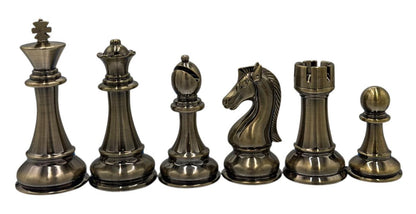 Copper & Brass Satin Finish Chess Pieces, 4 lb Set, 4.25" King