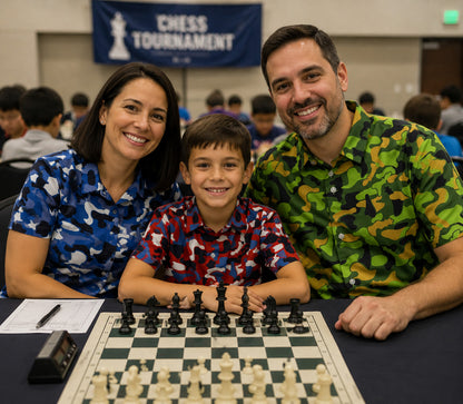 Chess Camo Hawaiian Shirt - Red, Royal Blue or Green by Chess Gorilla