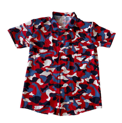 Chess Camo Hawaiian Shirt - Red, Royal Blue or Green by Chess Gorilla