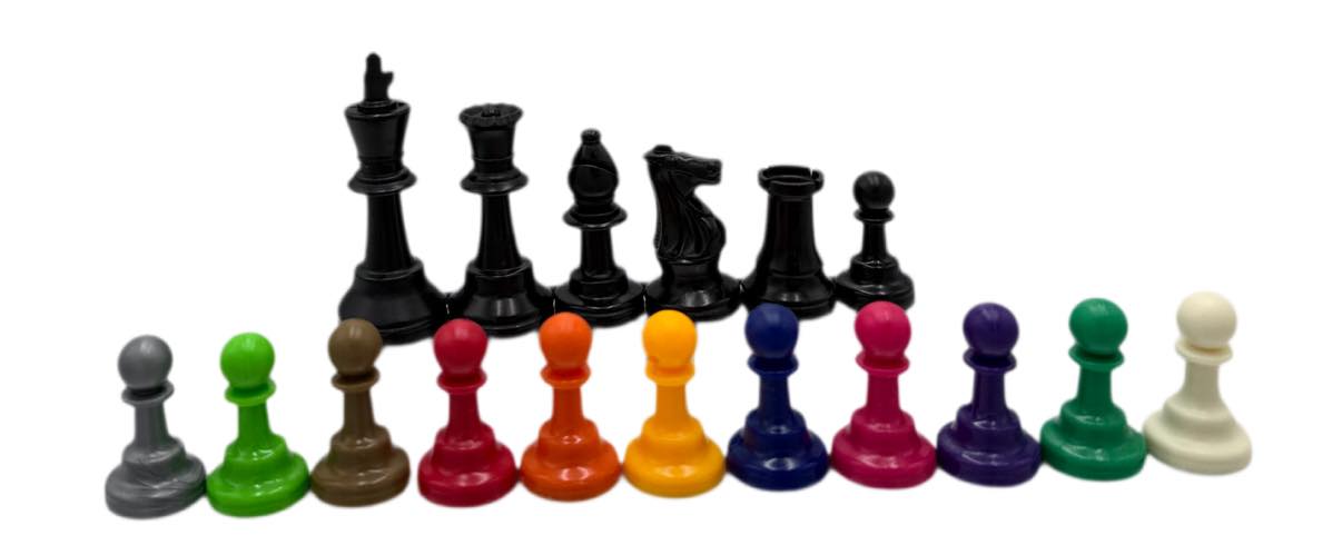 Color Club Special Chess Pieces - Single side 17 pieces - 2 Queens