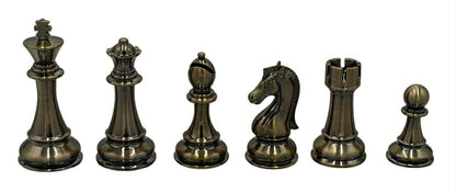 Copper & Brass Satin Finish Chess Set - 4lbs - 4.25 in. King