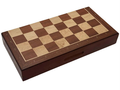 Mahogany Magnetic Folding Chess Set & Board