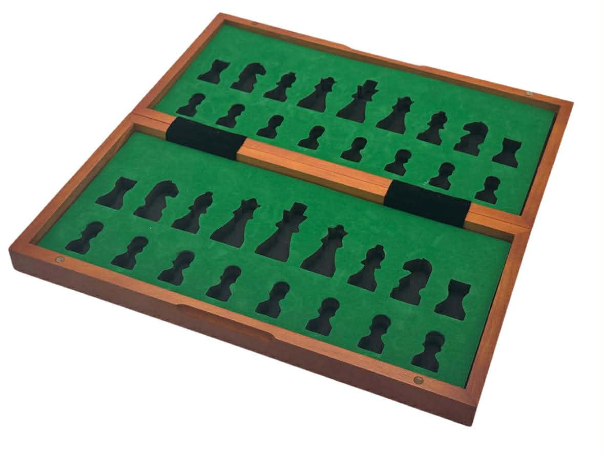 Mahogany Magnetic Folding Chess Set & Board