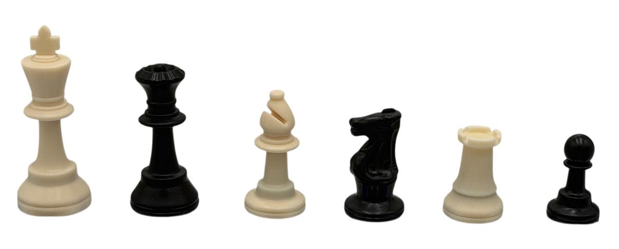 Triple-Weighted Staunton Plastic Chess Pieces — Matte Finish